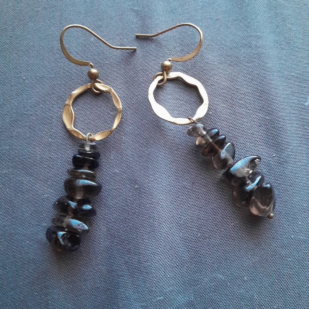 Smokey Quartz 'Pebble' Earrings - Picture 2 of 2